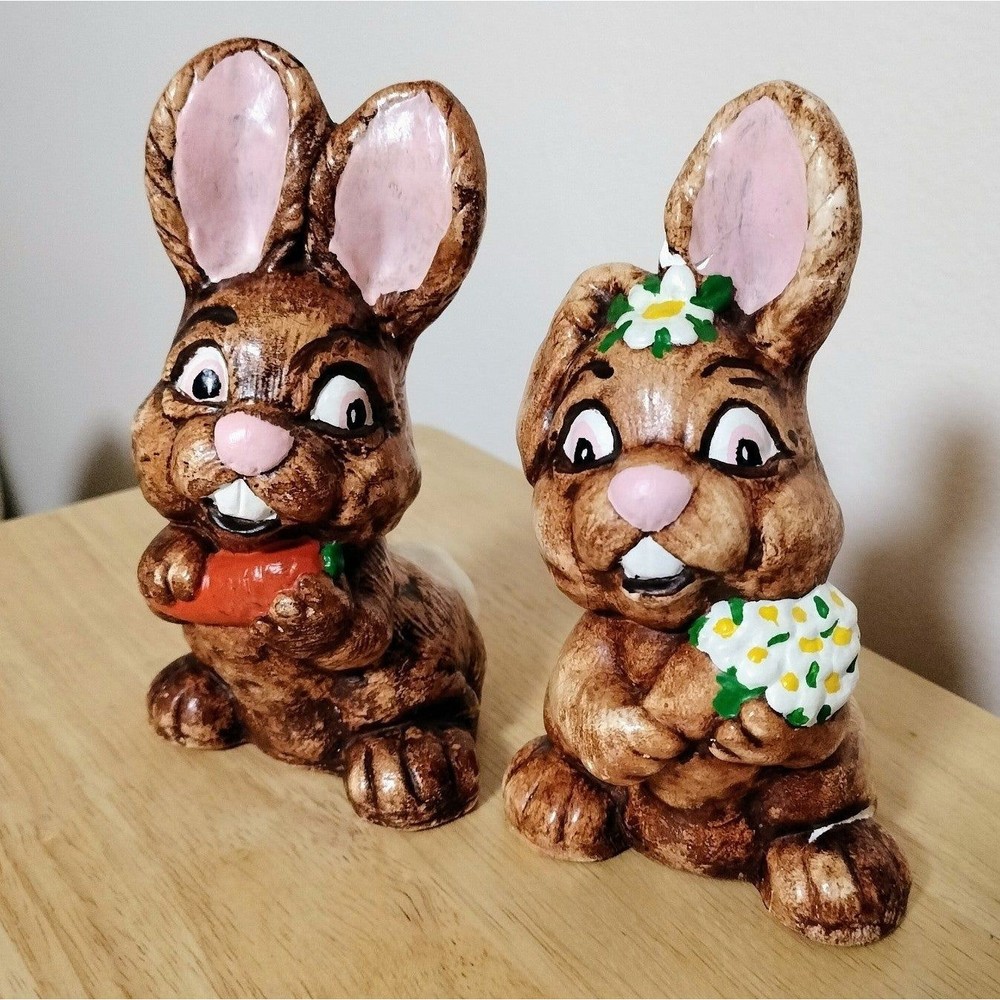 Vintage Chocolate Bunny Rabbits Home Decor